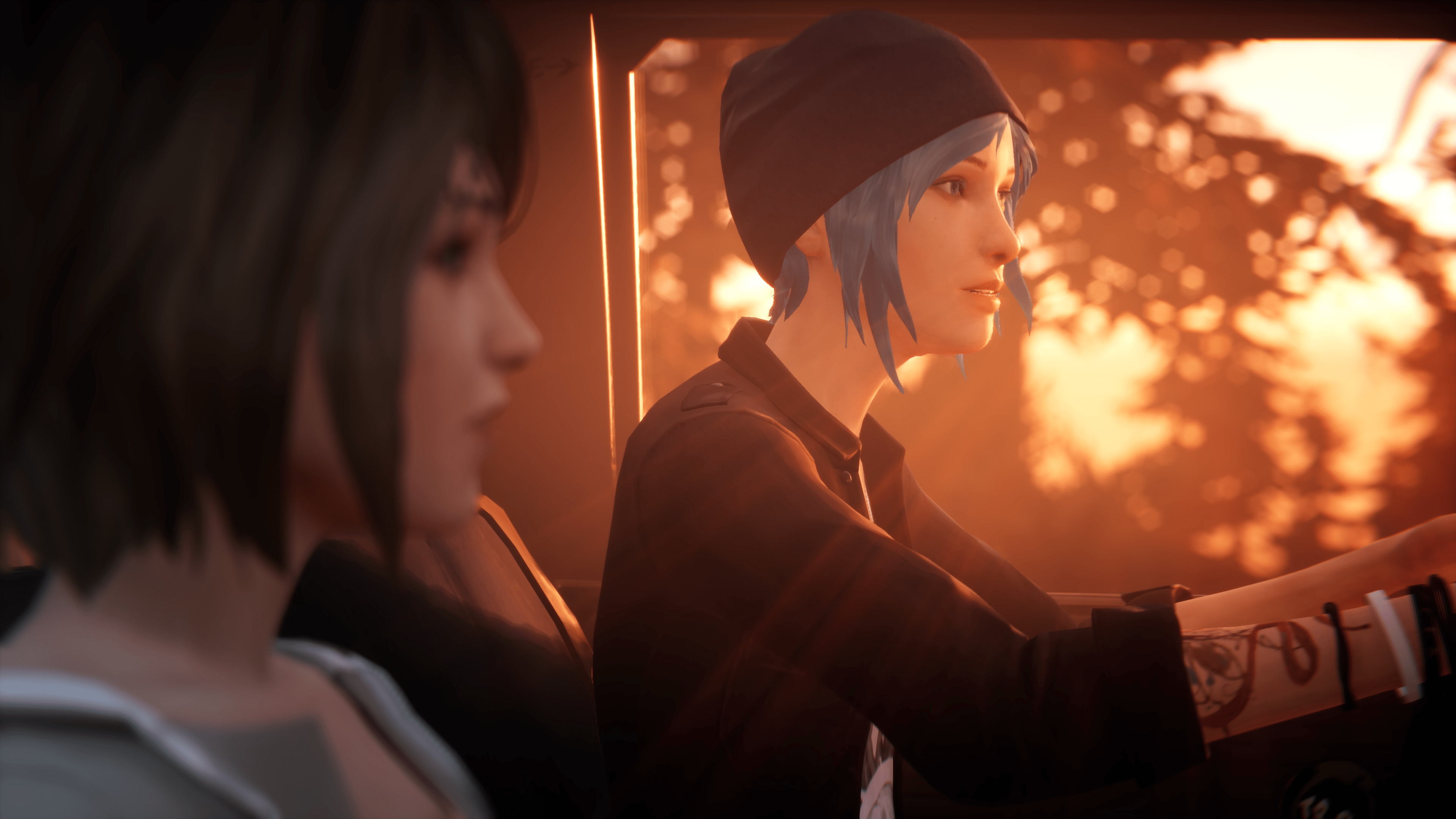 Screenshot van max en Chloe in de auto van Chloe