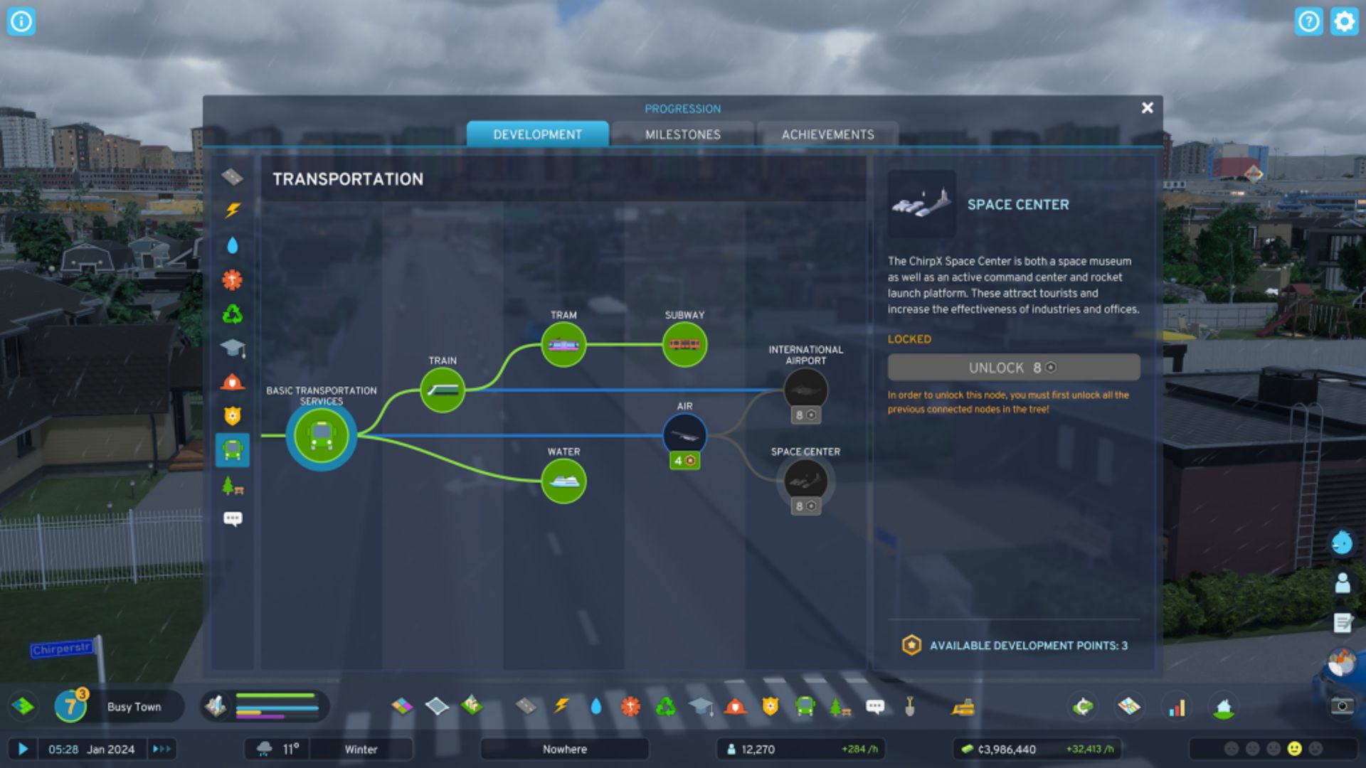Ontwikkelingsboom voor het openbaar vervoer in Cities: Skylines 2