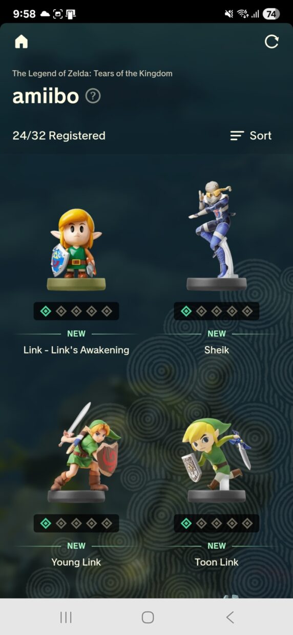 Zelda Notes App in de Nintendo Switch app